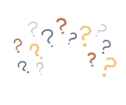 Set of hand drawn question mark, symbols for test design, puzzle, problem Illustrazione stock