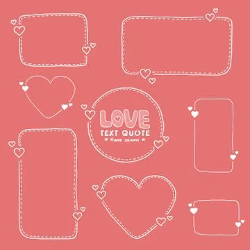 Set of hand drawn quote dashed line boxes Stockillustratie