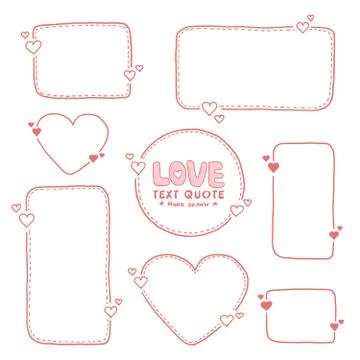 Set of hand drawn quote dashed line boxes. Doodle style 库存插图