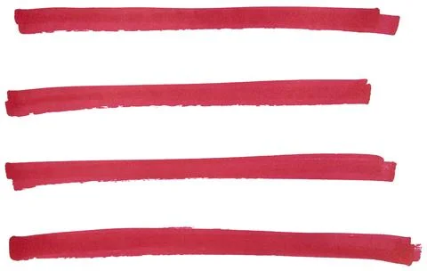 Set of hand drawn red marker line design element, grunge strokes, doodle li.. Stockfoto's