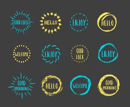 Set of hand drawn round shapes. Vector illustration Stock Illustration