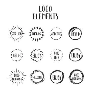 Set of hand drawn round shapes. Vector illustration Stock Illustration