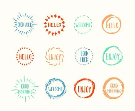 Set of hand drawn round shapes. Vector illustration イラスト素材