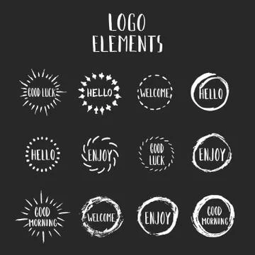 Set of hand drawn round shapes. Vector illustration Stock Illustration