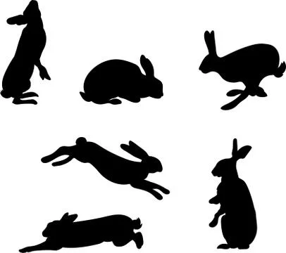Set of hand-drawn running, looking up and sitting in various poses Stock Illustration
