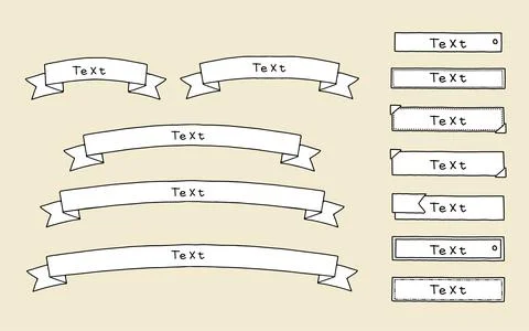 A set of hand-drawn rustic banners. Stock Illustration