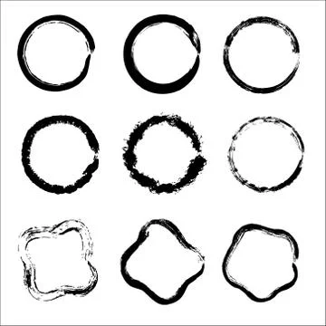 Set of Hand Drawn Scribble Circles, vector design elements Stock Illustration