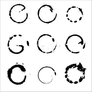 Set of Hand Drawn Scribble Circles, vector design elements Illustrazione stock