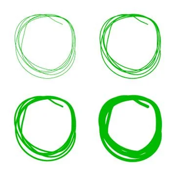 Set of Hand Drawn Scribble Circles イラスト素材