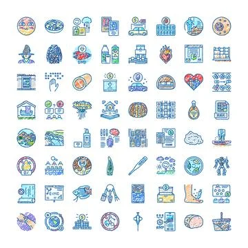 Set of hand drawn scribble icons daily life Stock Illustration
