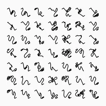 Set of hand drawn scribbles. Vector illustration. Stock Illustration