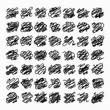 Set of hand drawn scribbles. Vector illustration. Stock Illustration