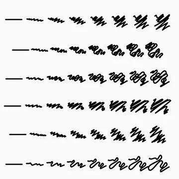 Set of hand drawn scribbles. Vector illustration. Stock Illustration