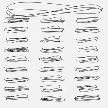 Set of hand drawn scribbles. Vector illustration. Stock Illustration