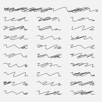 Set of hand drawn scribbles. Vector illustration. Stock Illustration