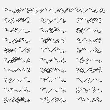 Set of hand drawn scribbles. Vector illustration. Stock Illustration