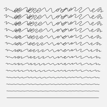 Set of hand drawn scribbles. Vector illustration. Stock Illustration