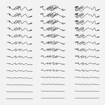 Set of hand drawn scribbles. Vector illustration. Stock Illustration