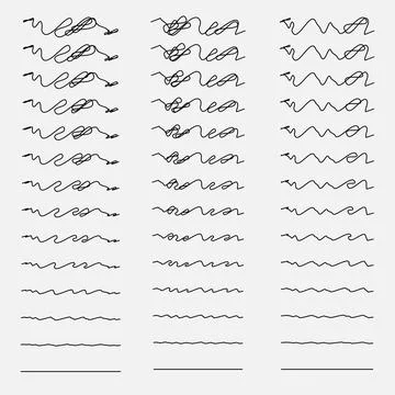 Set of hand drawn scribbles. Vector illustration. Stock Illustration