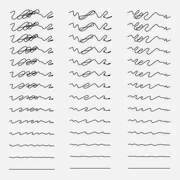 Set of hand drawn scribbles. Vector illustration. Stock Illustration