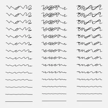 Set of hand drawn scribbles. Vector illustration. Stock Illustration