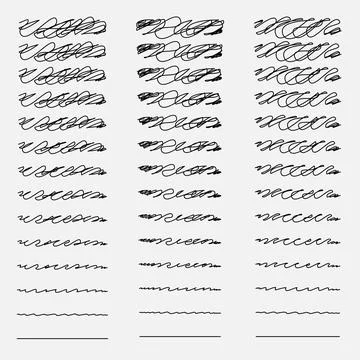 Set of hand drawn scribbles. Vector illustration. Stock Illustration