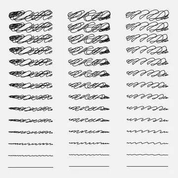 Set of hand drawn scribbles. Vector illustration. Stock Illustration