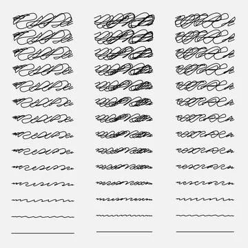 Set of hand drawn scribbles. Vector illustration. Stock Illustration