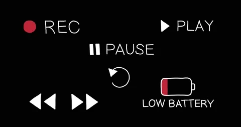 Set of Hand-Drawn Seamless Loop Animated REC, PLAY, PAUSE, REWIND Stock Footage 156574246