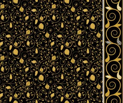 Set Hand drawn Seamless pattern and border chinese ornaments 스톡 일러스트