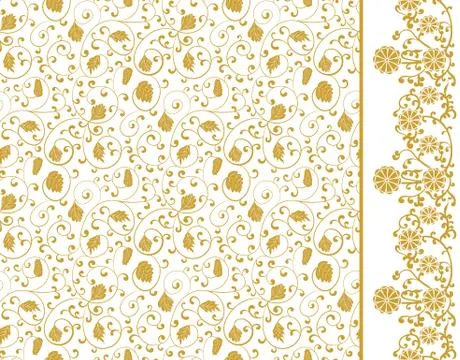 Set Hand drawn Seamless pattern and border chinese ornaments 스톡 일러스트