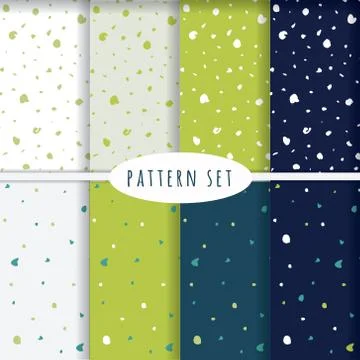 Set of hand drawn seamless patterns Stock Illustration