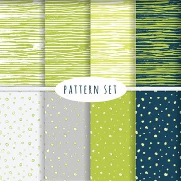 Set of hand drawn seamless patterns Stock Illustration