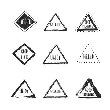 Set of hand drawn shapes. Vector illustration Stock Illustration