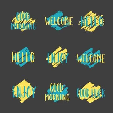 Set of hand drawn shapes. Vector illustration Ilustração Stock