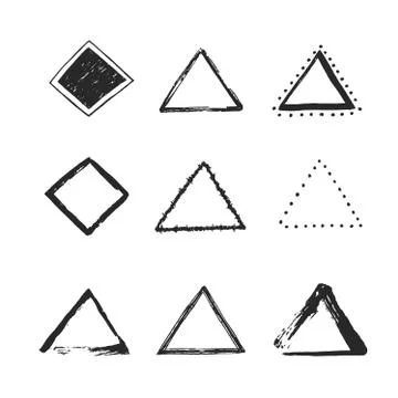 Set of hand drawn shapes. Vector illustration Stock Illustration
