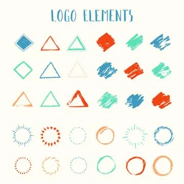 Set of hand drawn shapes. Vector illustration Stock Illustration