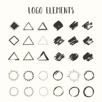 Set of hand drawn shapes. Vector illustration Stock Illustration