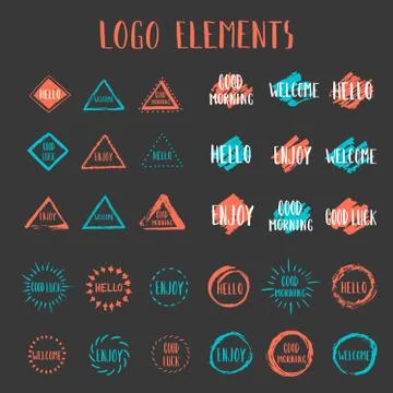 Set of hand drawn shapes. Vector illustration Stock Illustration