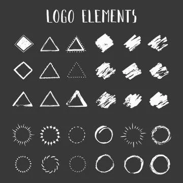 Set of hand drawn shapes. Vector illustration Stock Illustration
