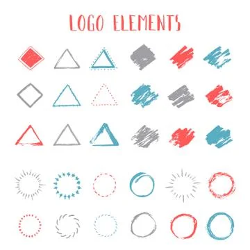 Set of hand drawn shapes. Vector illustration Stock Illustration