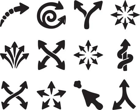 Set of hand drawn sketch arrows isolated on white background Stock Illustration