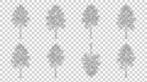 Set of hand drawn sketch trees isolated on white background for architectur.. 스톡 일러스트