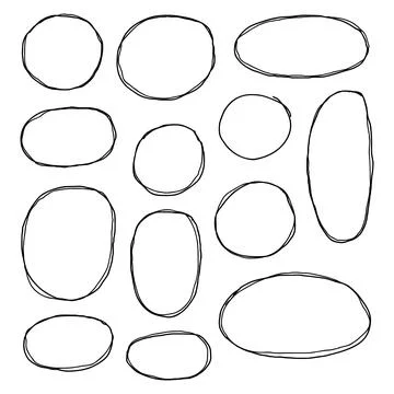 Set of hand drawn sketched frames. Illustrazione stock