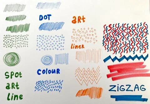 Set of hand drawn strokes Stock Illustration