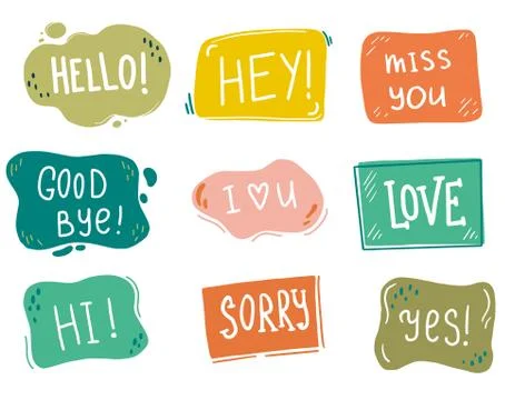 Set of hand drawn style speech bubble. Vector illustration Stock Illustration