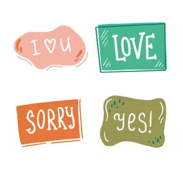 Set of hand drawn style speech bubble. Vector illustration Stock Illustration