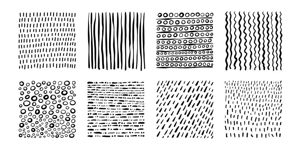 Set of hand drawn textures. Abstract background. Stock Illustration
