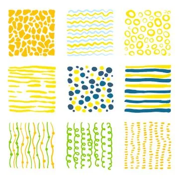 Set hand drawn textures Illustrazione stock