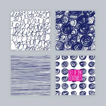 Set of hand drawn textures Ilustração Stock